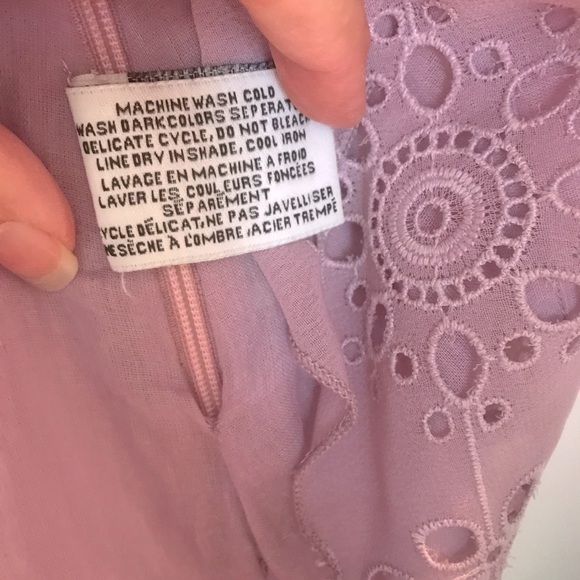 Walter Baker Lilac Eyelet Top with Ruffled Sleeves - Picture 8 of 8